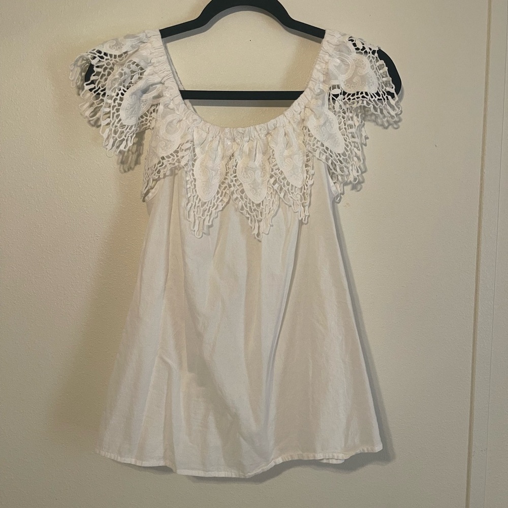 Merona Ivory Lace Ruffle Blouse - Picture 3 of 6
